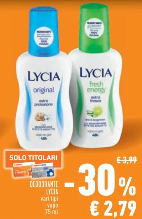 Conad Superstore DEODORANTE LYCIA 75 ml offerta