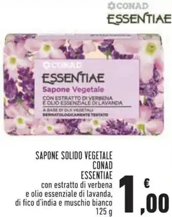Conad Superstore SAPONE SOLIDO VEGETALE CONAD ESSENTIAE 125 g offerta