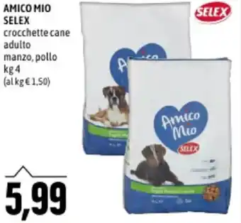 Madis AMICO MIO SELEX crocchette cane adulto manzo, pollo kg 4 offerta