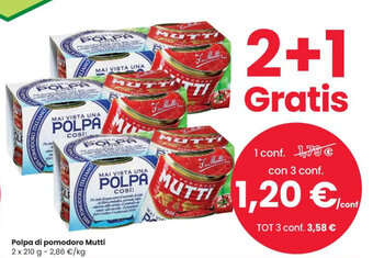 Interspar Polpa di pomodoro Mutti 2 x 210 g offerta