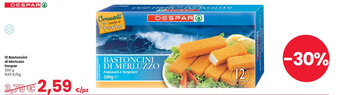 Interspar 12 Bastoncini di Merluzzo DESPAR 300 g offerta