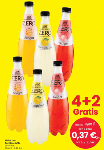 Interspar Bibite Zero San Benedetto assortite 750 ml offerta