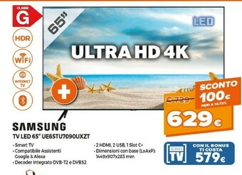 Expert Samsung Series 7 UE65TU7090U 165,1 Cm (65") 4K Ultra HD Smart TV Wi-Fi Nero offerta