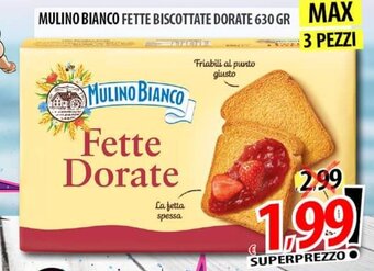 Il Genio Supermercato MULINO BIANCO FETTE BISCOTTATE DORATE 630 GR offerta