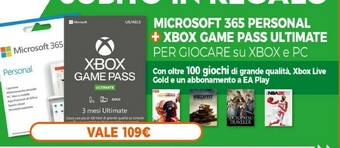 Expert Microsoft 365 Personal + Xbox Game Pass Ultimate offerta