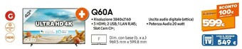 Expert Samsung Q60A 165,1 Cm (65") 4K Ultra HD Smart TV Wi-Fi Nero offerta