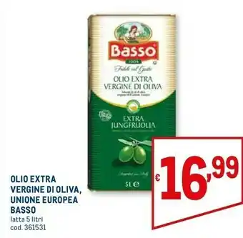 Metro Basso Olio Extra Vergine Di Oliva 5000ml offerta