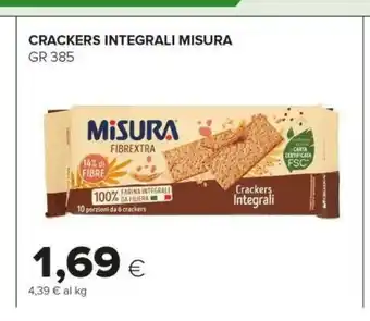 Tigre Misura Misura - Fibrextra Crackers Integrali 385 g(ml) offerta