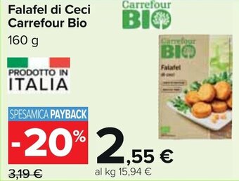 Carrefour Falafel di Ceci Carrefour Bio 160 G offerta