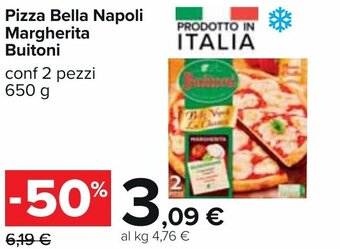 Carrefour Pizza Bella Napoli Margherita Buitoni conf 2 pezzi 650 g offerta