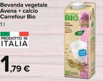 Carrefour Bevanda vegetale Avena + calcio Carrefour Bio 1 l offerta