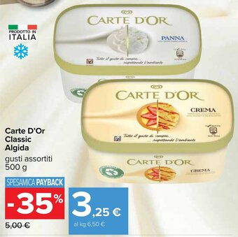 Carrefour Carte D'Or Classic Algida gusti assortiti 500 g offerta