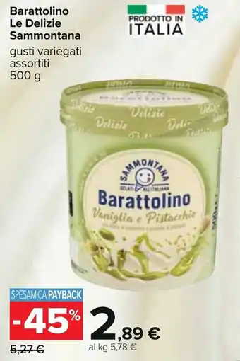 Carrefour Barattolino Le Delizie Sammontana gusti variegati assortiti 500 g offerta