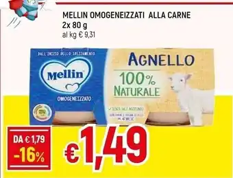 Famila Mellin omogeneizzati alla carne 2x 80 g offerta