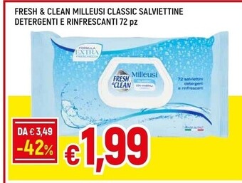 Famila Fresh & clean milleusi classic salviettine detergenti e rinfrescanti offerta