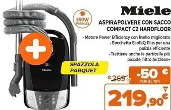 Expert Miele compact c2 hardfloor ecoline - sdrp3 550 w a cilindro secco sacchetto per la polvere 3,5 l offerta