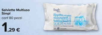 Carrefour Salviette Multiuso Simpl conf 80 pezzi offerta