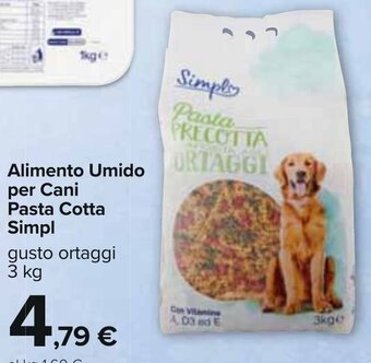 Carrefour Alimento Umido per Cani Pasta Cotta Simpl gusto ortaggi 3 kg offerta