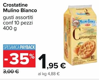 Carrefour Crostatine Mulino Bianco gusti assortiti conf 10 pezzi 400 g offerta