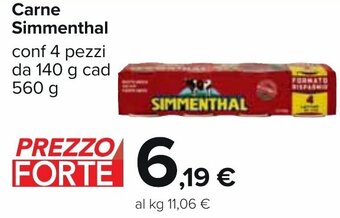 Carrefour Carne Simmenthal conf 4 pezzi da 140 g cad 560 g offerta