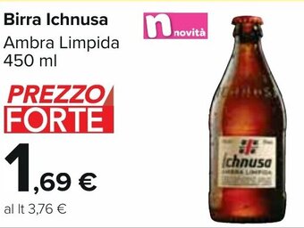 Carrefour Birra Ichnusa Ambra Limpida 450 ml offerta