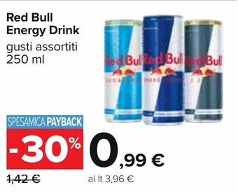 Carrefour Red Bull Energy Drink gusti assortiti 250 ml offerta