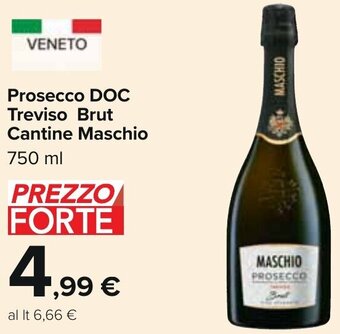 Carrefour Prosecco DOC Treviso Brut Cantine Maschio 750 ml offerta