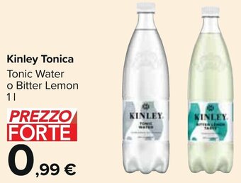 Carrefour Kinley Tonica Tonic Water o Bitter Lemon 1 l offerta