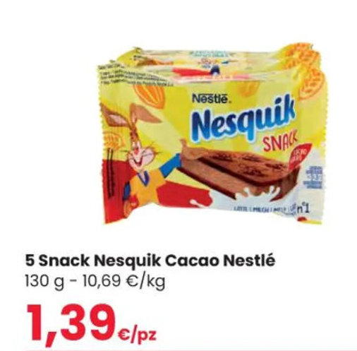 Interspar 5 Snack Nesquik Cacao Nestlé 130 g offerta