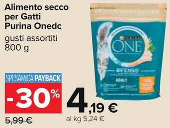 Carrefour Alimento secco per Gatti Purina Onedc gusti assortiti 800 g offerta