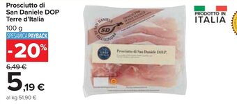 Carrefour Prosciutto di San Daniele DOP Terre d'Italia 100 g offerta