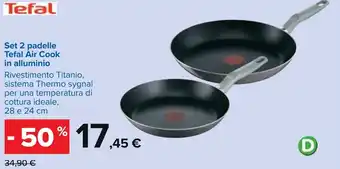 Tefal Set 2 padelle Tefal Air Cook in alluminio, 28 e 24 cm