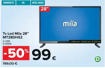 Carrefour Tv Led Miia 28" MT28DHS2 offerta