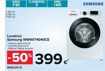Carrefour Lavatrice Samsung WW90T4040CE offerta