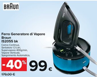 Carrefour Ferro Generatore di Vapore Braun IS2055 bk offerta