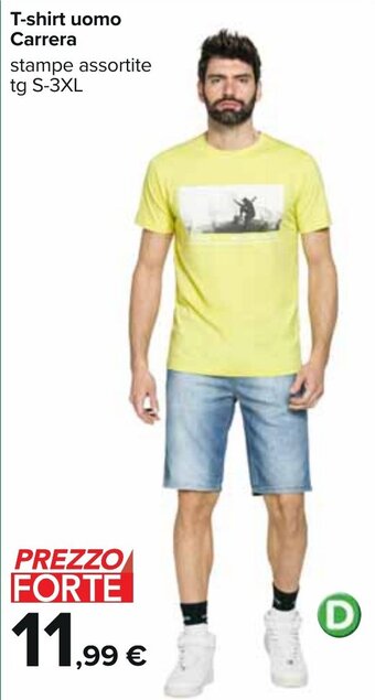 Carrefour T-shirt uomo Carrera stampe assortite tg S-3XL offerta