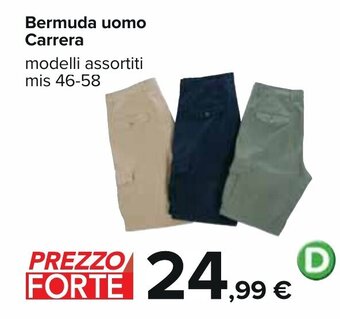 Carrefour Bermuda uomo Carrera modelli assortiti mis 46-58 offerta