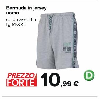 Carrefour Bermuda in jersey uomo colori assortiti tg M-XXL offerta