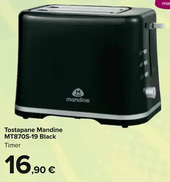 Carrefour Tostapane Mandine MT870S-19 Black Timer offerta