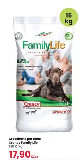 Interspar Crocchette per cane Crancy Family Life 15 kg offerta