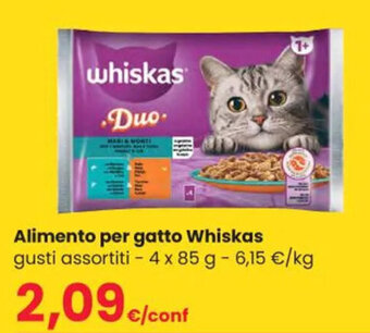 Interspar Alimento per gatto Whiskas gusti assortiti - 4 x 85 g offerta
