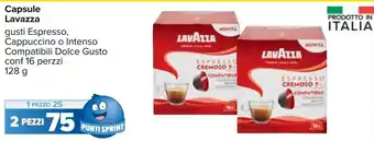 Carrefour Capsule Lavazza gusti Espresso, Cappuccino o Intenso Compatibili Dolce Gusto conf 16 perzzi 128 g offerta