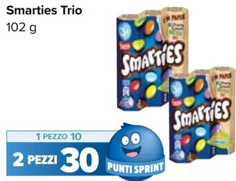 Carrefour Smarties Trio 102 g offerta