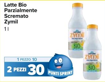 Carrefour Latte Bio Parzialmente Scremato Zymil 1 l offerta