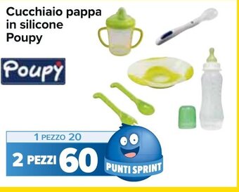 Carrefour Cucchiaio pappa in silicone Poupy offerta