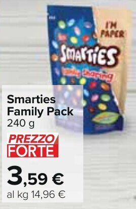 Carrefour Smarties Family Pack 240 g offerta