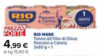 Carrefour RIO MARE Tonno all'Olio di Oliva Pescato a Canna 3x80 g + 1 offerta
