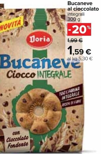 Carrefour Bucaneve al cioccolato integrali 300 g offerta