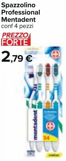 Carrefour Spazzolino Professional Mentadent conf 4 pezzi offerta