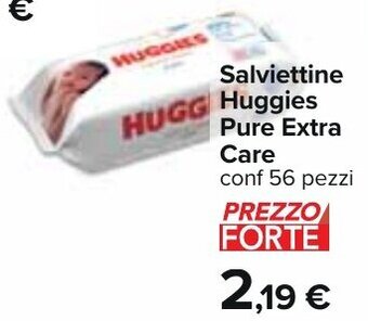 Carrefour Salviettine Huggies Pure Extra Care conf 56 pezzi offerta